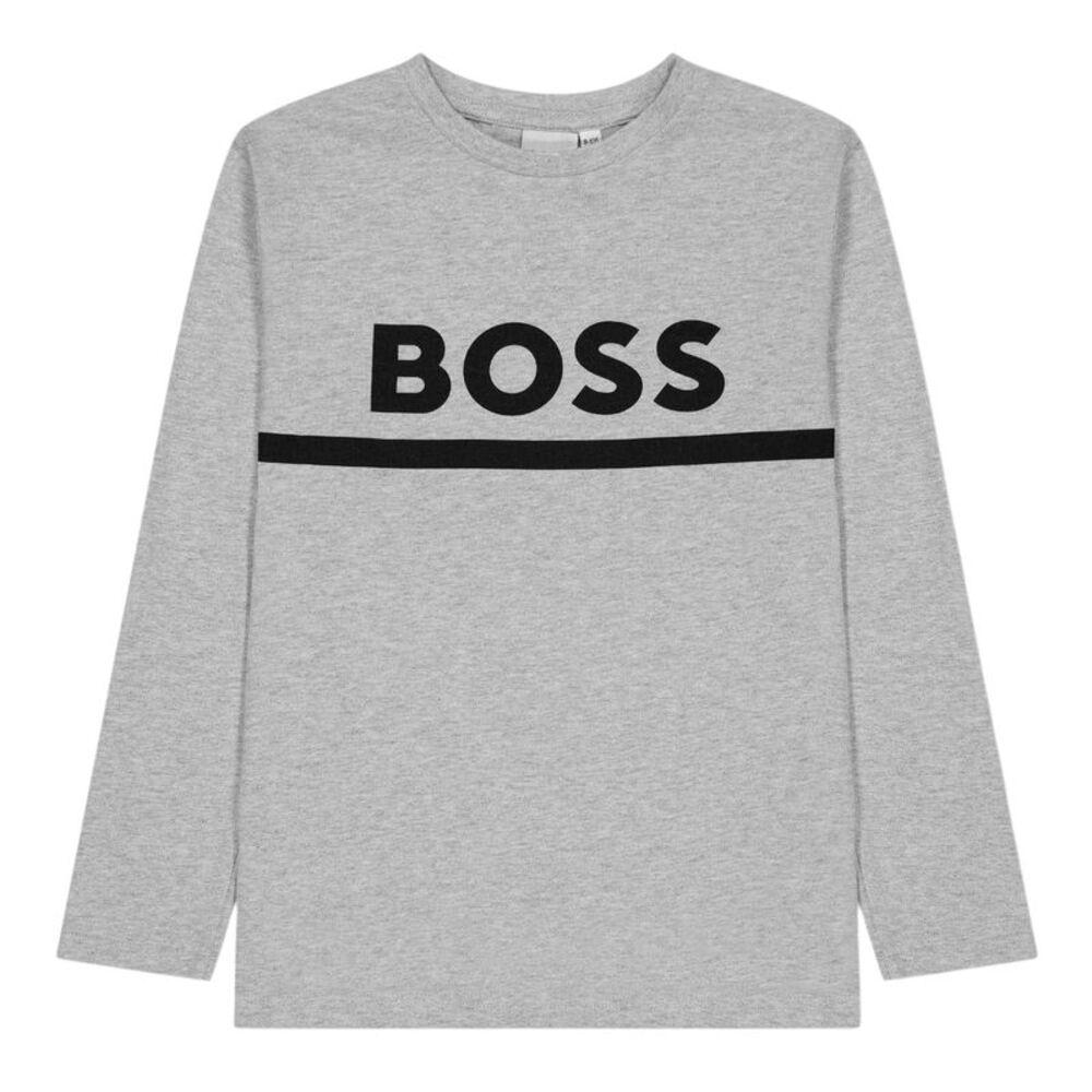 Boss Childrens/Kids Logo Long-Sleeved T-Shirt / Gray